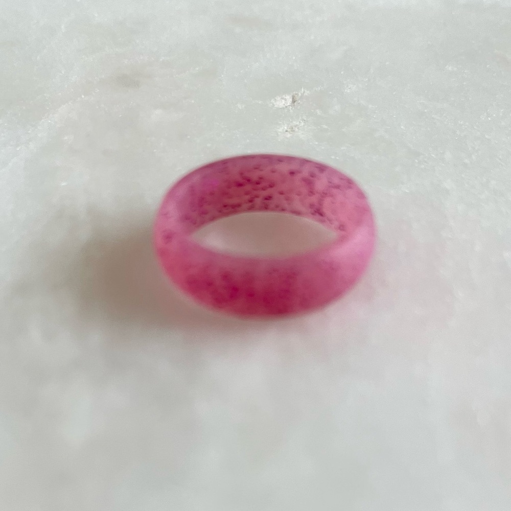 Limited Edition Pink Glitter - Womens Silicone Ring - Rounded Edge